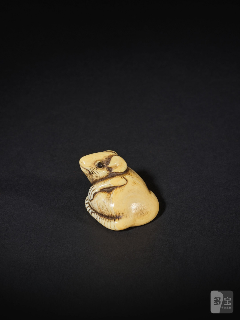 象牙彫根付 鼠 無銘 19世紀前期 | NETSUKE EN IVOIRE REPRÉSENTANT UN RAT - 图3